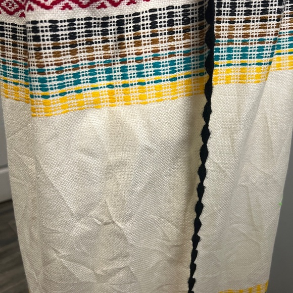 Vintage Mexican Oaxacan Kimono Kaftan Knit Lace Embroidered Boho Maxi Dress - Picture 13 of 14